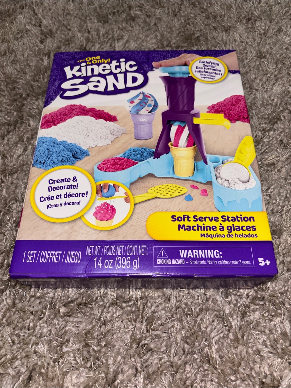 Kinetic Sand Soft Serve Ice Cream Machine Play Set NWT